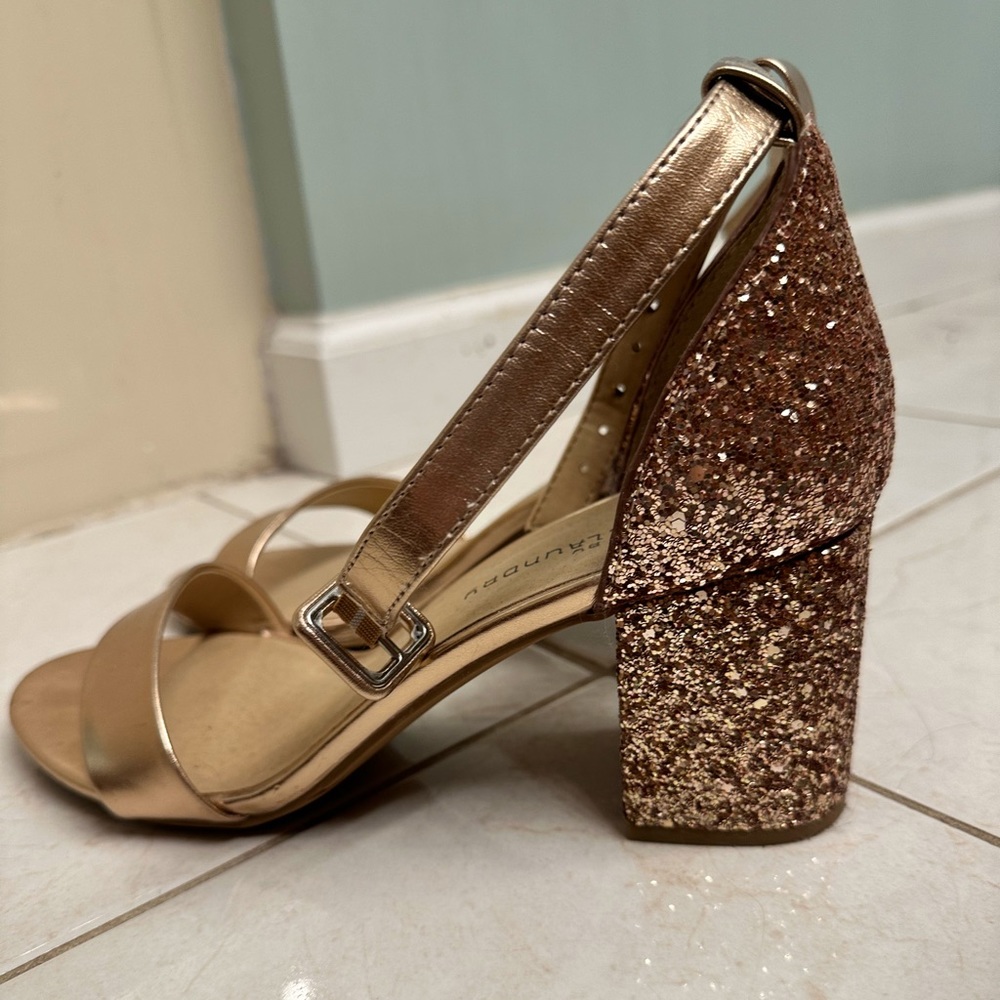 CL by Laundry Shoes | CL by Laundry Strappy Heels | Color: Gold | Size: 8